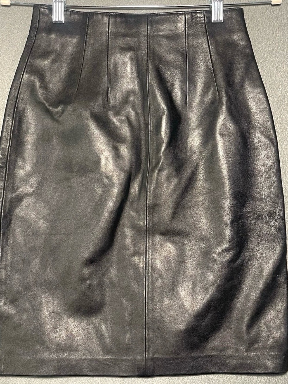Cedars Black Genuine Leather Pencil Skirt Size 4 NWT